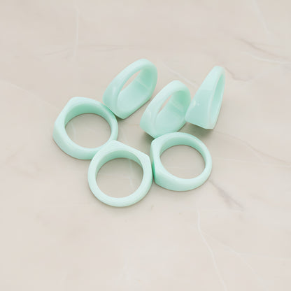 Ring Flat Back Cabochon, 4 Pc - Mint (CB.0001)