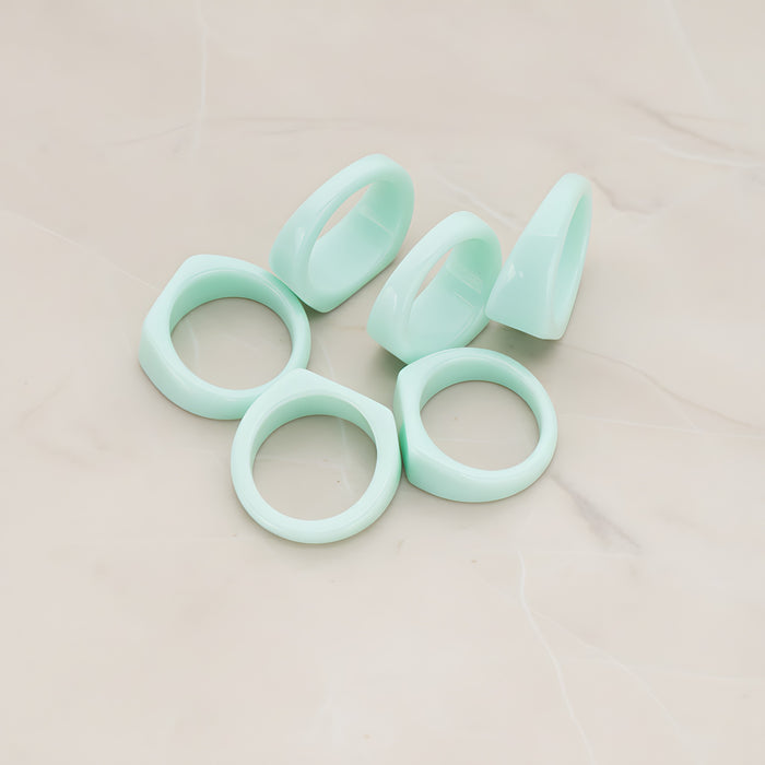 Ring Flat Back Cabochon, 4 Pc - Mint (CB.0001)
