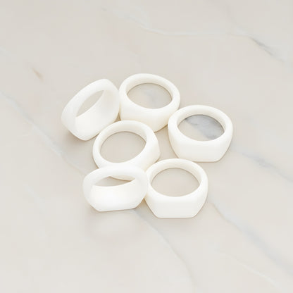 Ring Flat Back Cabochon, 4 Pc - White (CB.0001)