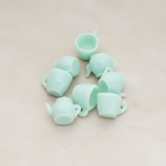 Tea Pot and Cup Flat Back Cabochon, 2 Pc (CB.007)