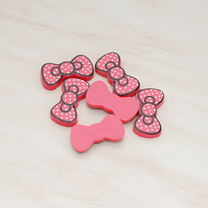 Ribbon Bow Flat Back Cabochon, 10 Pc - HotPink (CB.008)