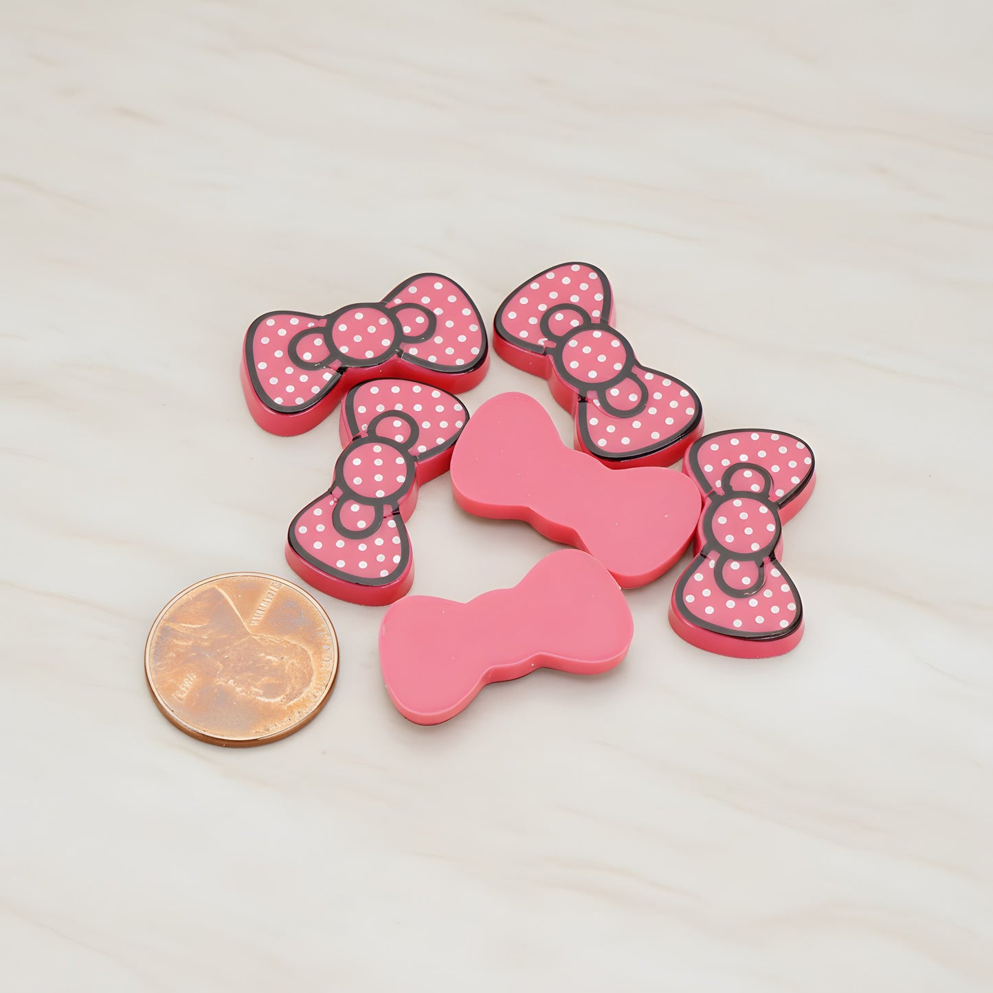 Ribbon Bow Flat Back Cabochon, 10 Pc - detail view 1 (CB.008)