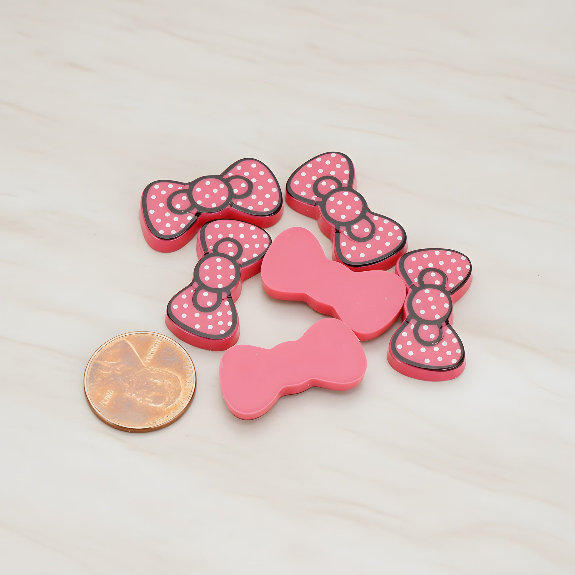 Ribbon Bow Flat Back Cabochon, 10 Pc - detail view 1 (CB.008)