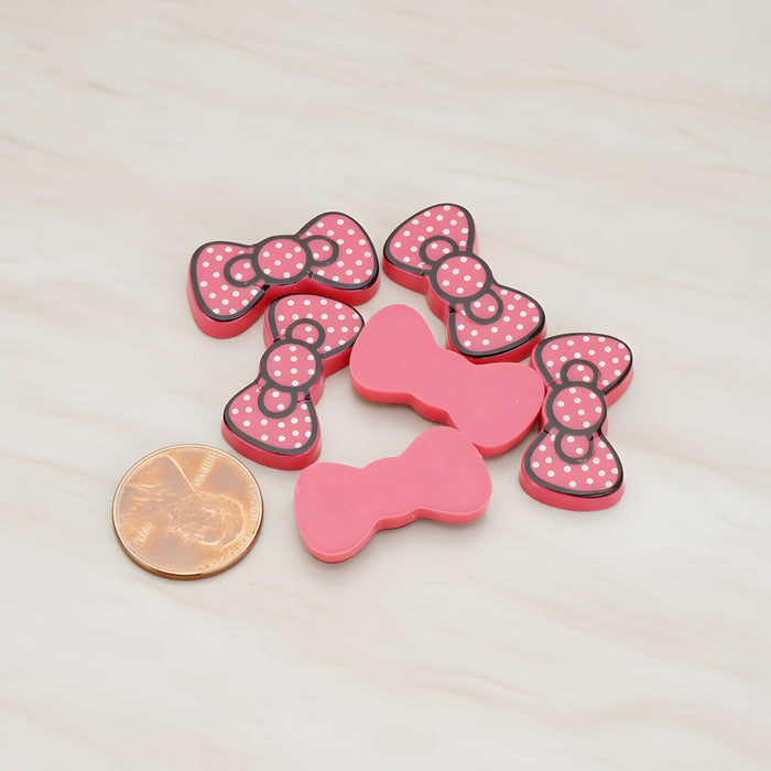 Ribbon Bow Flat Back Cabochon, 10 Pc - detail view 1 (CB.008)