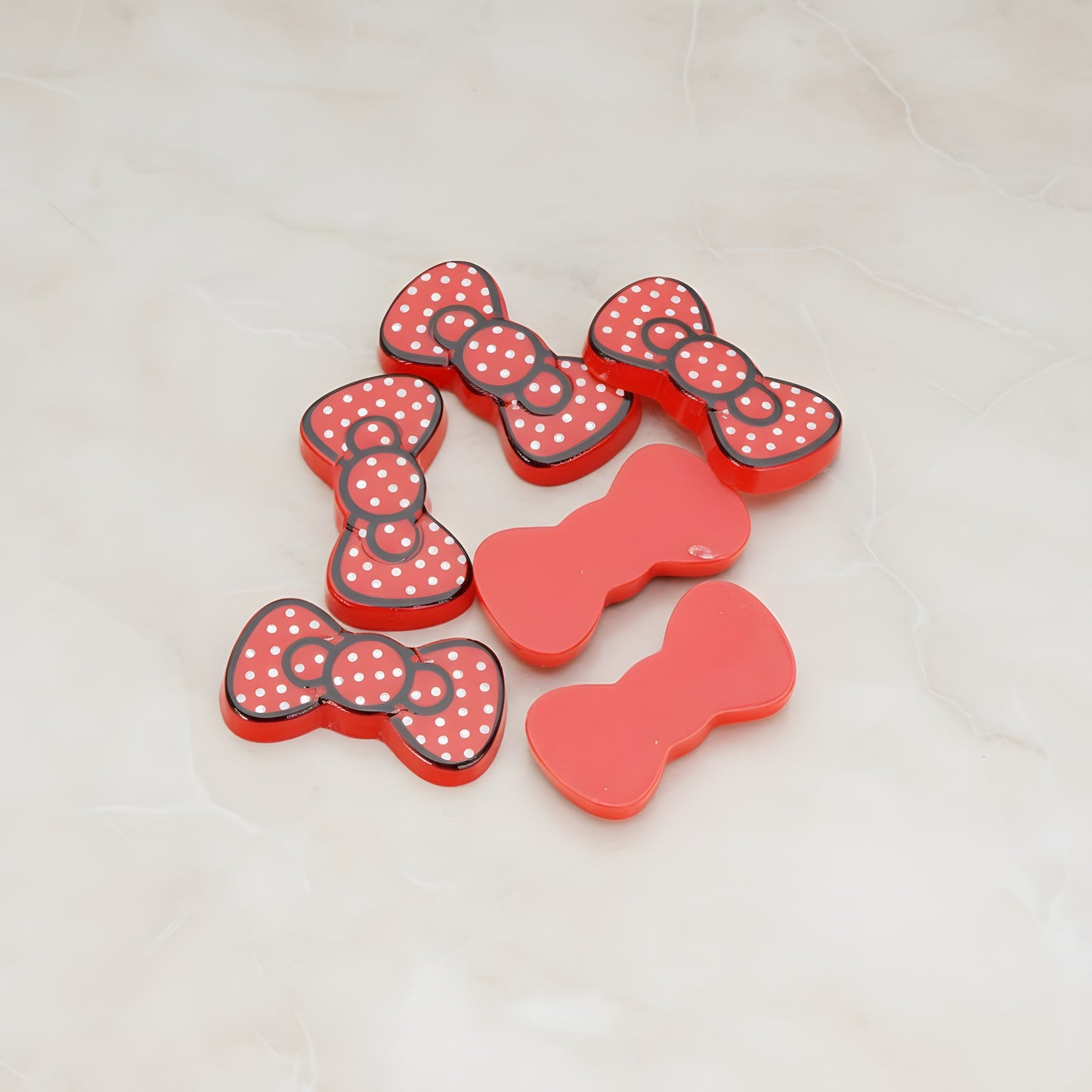 Ribbon Bow Flat Back Cabochon, 10 Pc - Red (CB.008)