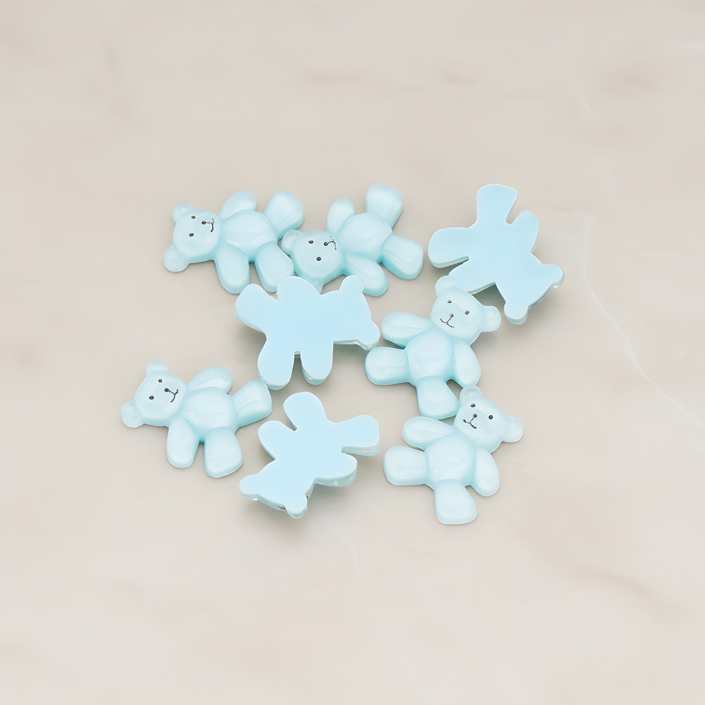 Teddy Bear Flat Back Cabochon, 10 Pc - Light Blue (CB.011)