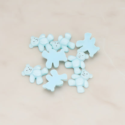 Teddy Bear Flat Back Cabochon, 10 Pc - Light Blue (CB.011)
