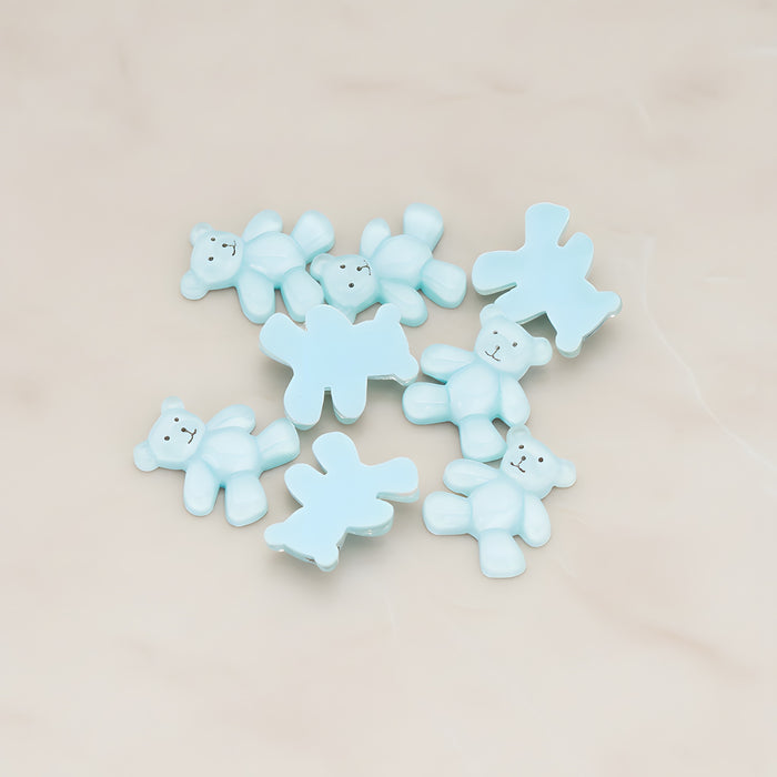Teddy Bear Flat Back Cabochon, 10 Pc - Light Blue (CB.011)