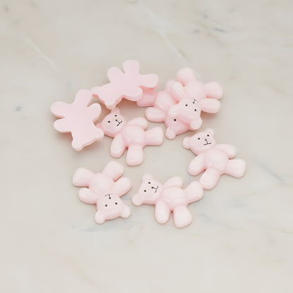 Teddy Bear Flat Back Cabochon, 10 Pc - Pink (CB.011)