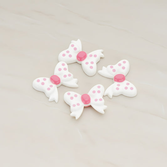 Polka Dot Bow Flat Back Cabochon, 10 Pc (CB.012)