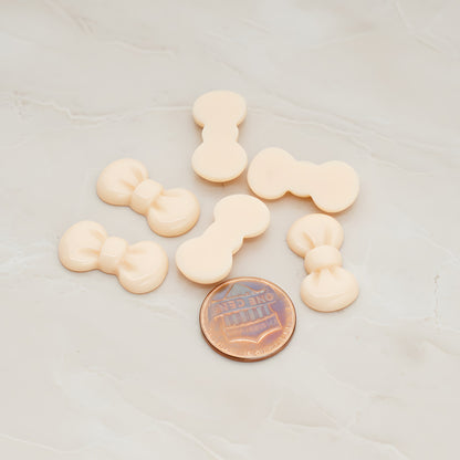 Rounded Ribbon Bow Flat Back Cabochon, 10 Pc - detail view 1 (CB.019)