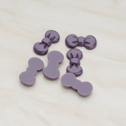 Rounded Ribbon Bow Flat Back Cabochon, 10 Pc - Purple (CB.019)
