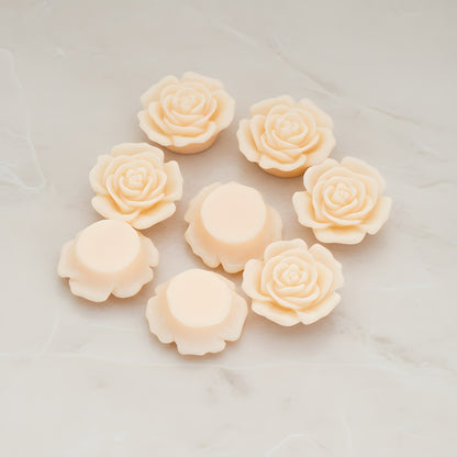 Mary Rose Flower Flat Back Cabochon, 4 Pc - Apricot (CB.038)