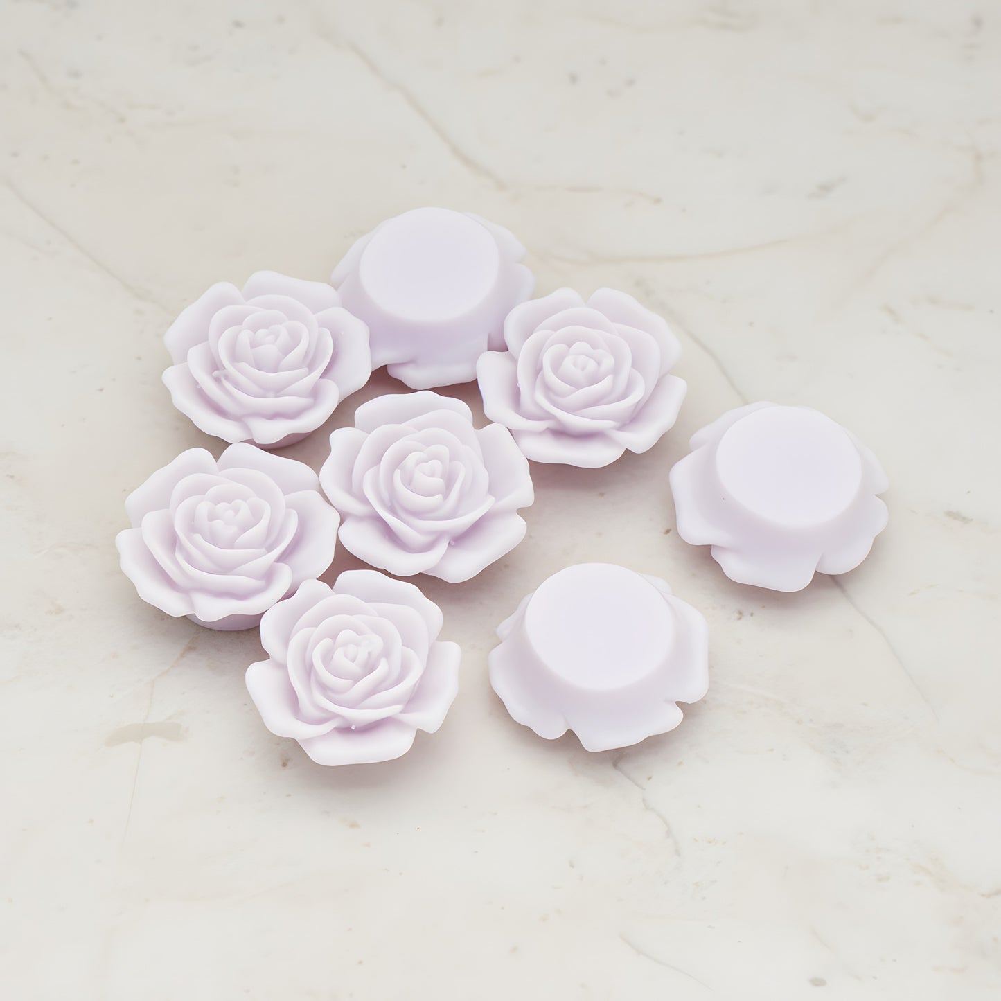 Mary Rose Flower Flat Back Cabochon, 4 Pc - Lavender (CB.038)