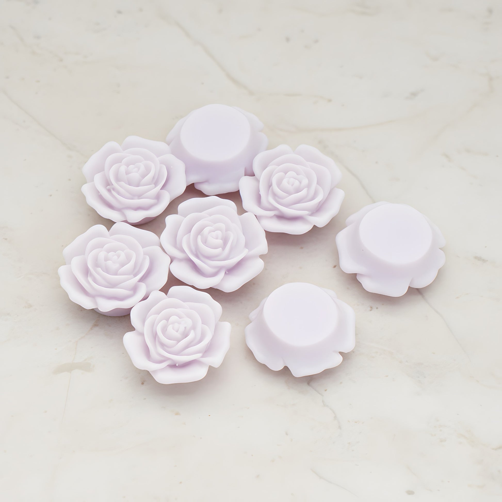 Mary Rose Flower Flat Back Cabochon, 4 Pc - Lavender (CB.038)