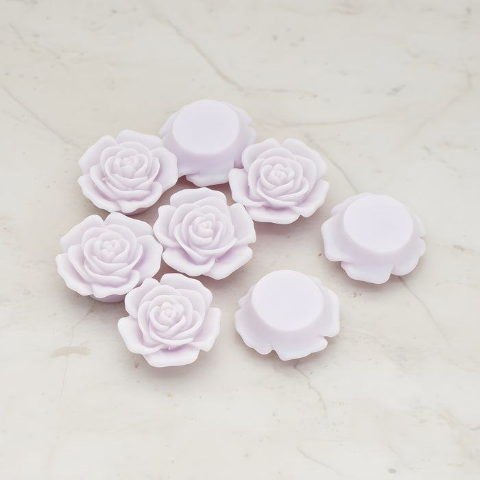 Mary Rose Flower Flat Back Cabochon, 4 Pc - Lavender (CB.038)