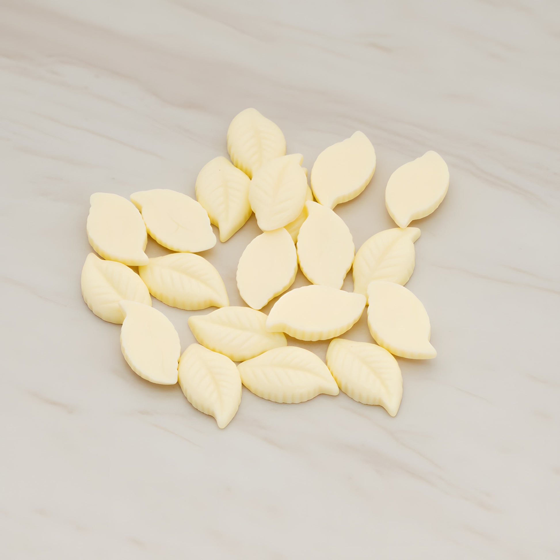 Textured Leaf Flat Back Cabochon, 10 Pc - Cream (CB.110)