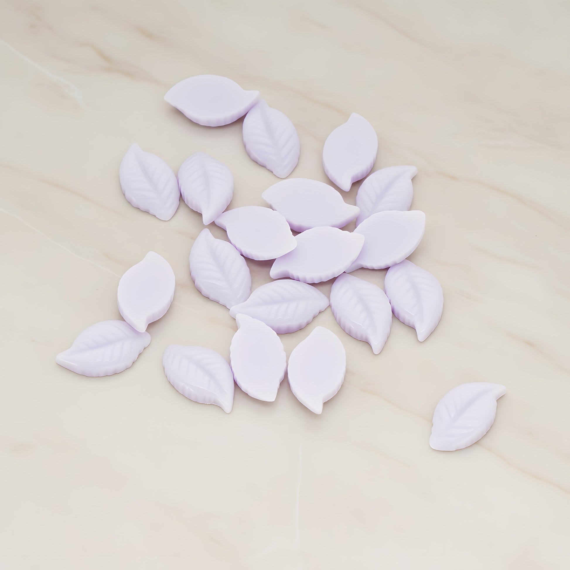Textured Leaf Flat Back Cabochon, 10 Pc - Lavender (CB.110)
