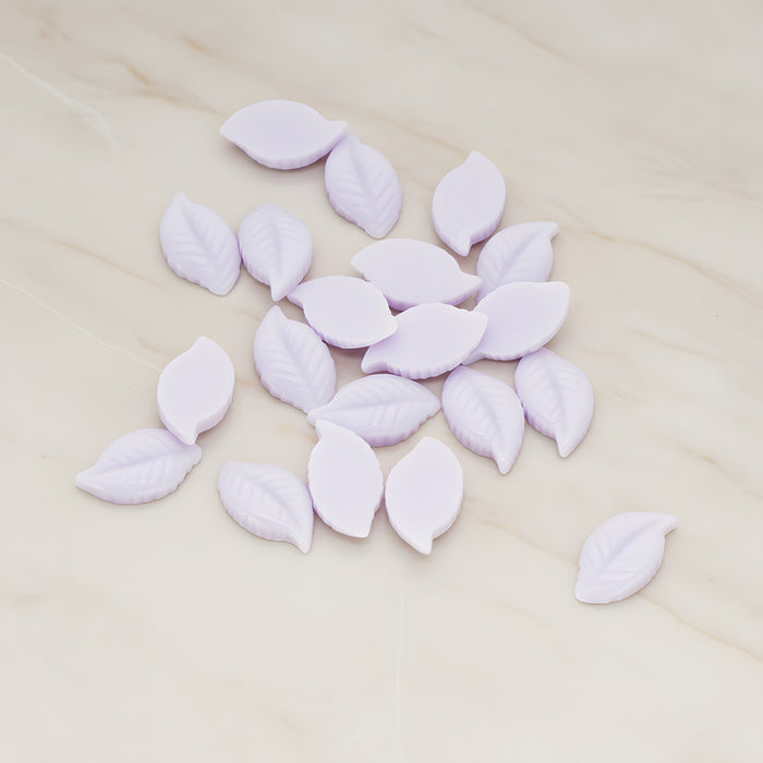 Textured Leaf Flat Back Cabochon, 10 Pc - Lavender (CB.110)