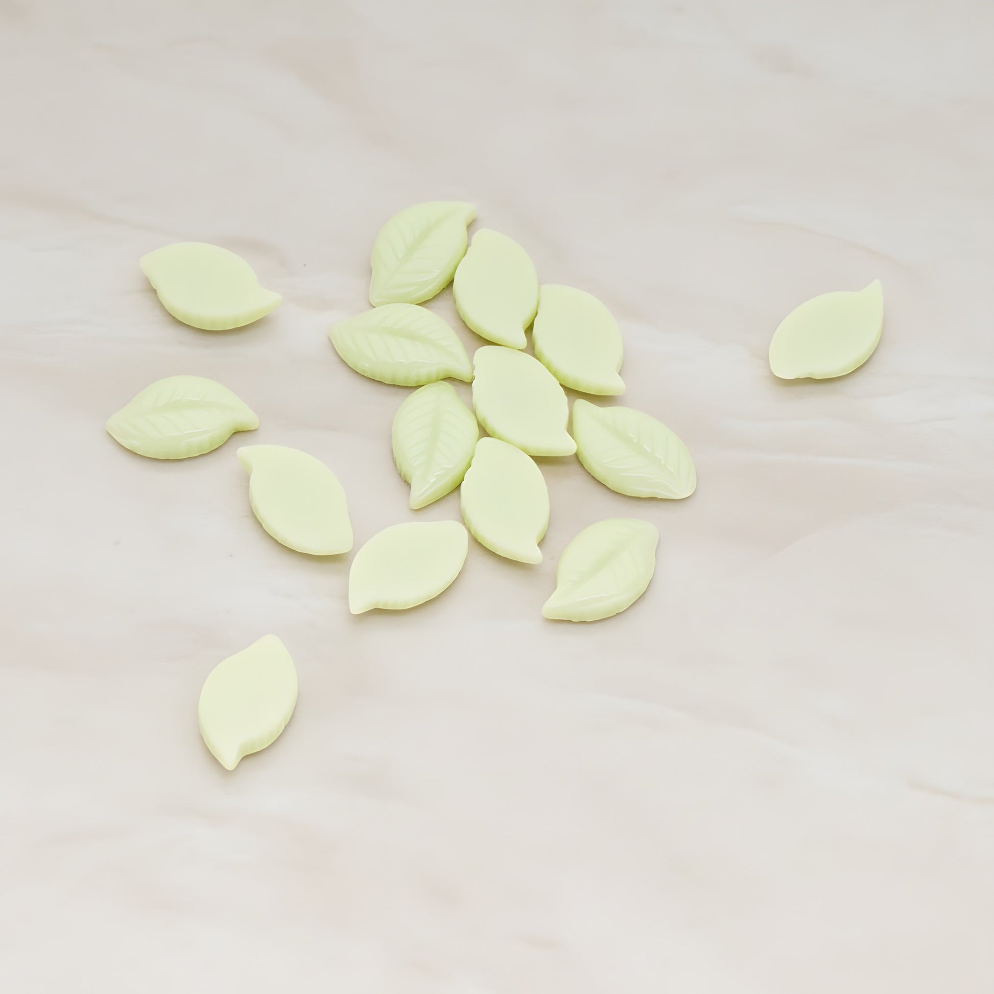 Textured Leaf Flat Back Cabochon, 10 Pc - Lime green (CB.110)