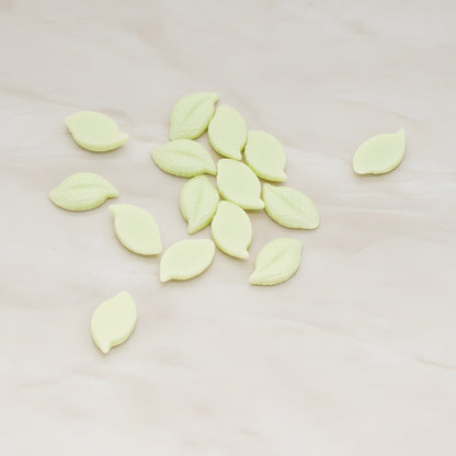 Textured Leaf Flat Back Cabochon, 10 Pc - Lime green (CB.110)