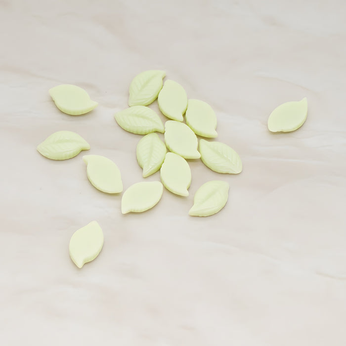 Textured Leaf Flat Back Cabochon, 10 Pc - Lime green (CB.110)