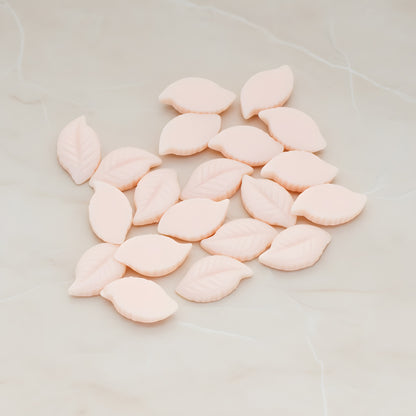Textured Leaf Flat Back Cabochon, 10 Pc - Peach (CB.110)