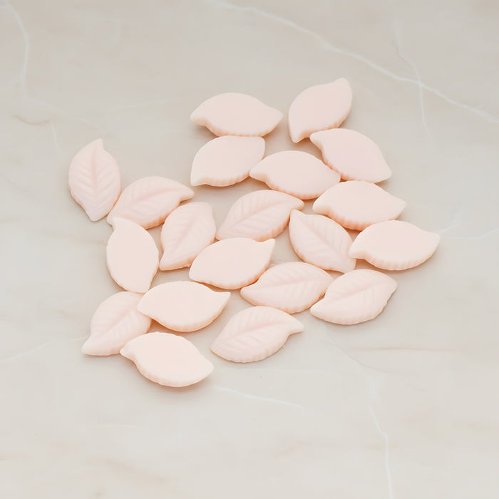 Textured Leaf Flat Back Cabochon, 10 Pc - Peach (CB.110)