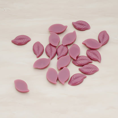 Textured Leaf Flat Back Cabochon, 10 Pc - Plum (CB.110)
