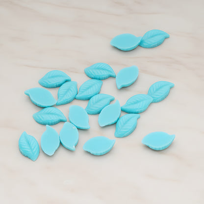 Textured Leaf Flat Back Cabochon, 10 Pc - Turquoise (CB.110)