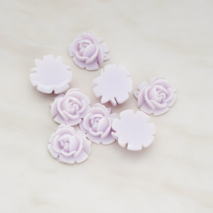 Half Rose Flower Flat Back Cabochon, 6 Pc (CB.124)