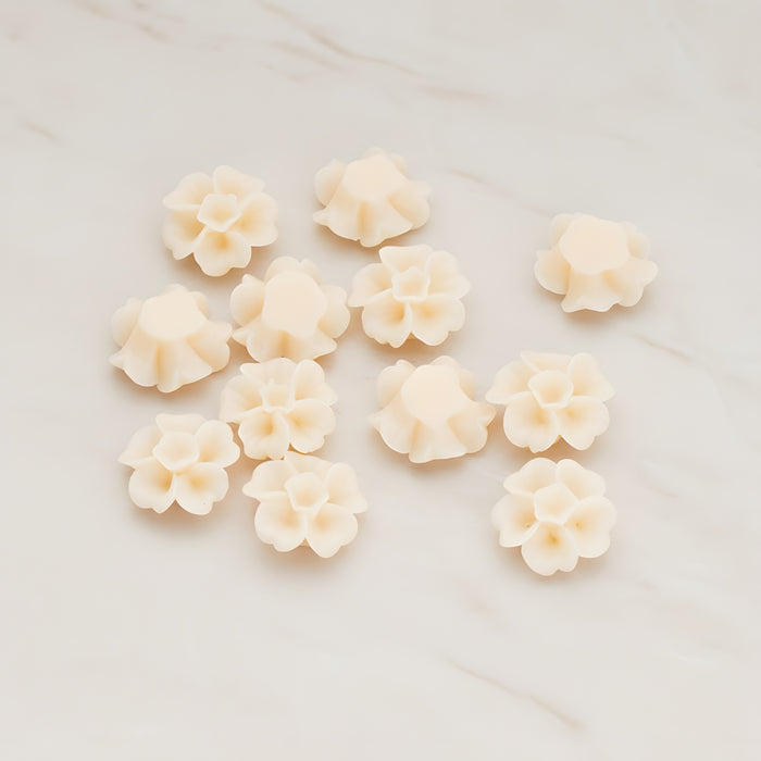 Chrysanthemum Flower Flat Back Cabochon, 6 Pc (CB.138)