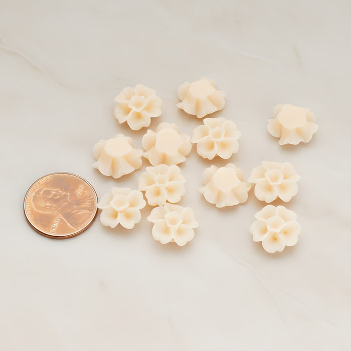 Chrysanthemum Flower Flat Back Cabochon, 6 Pc (CB.138)