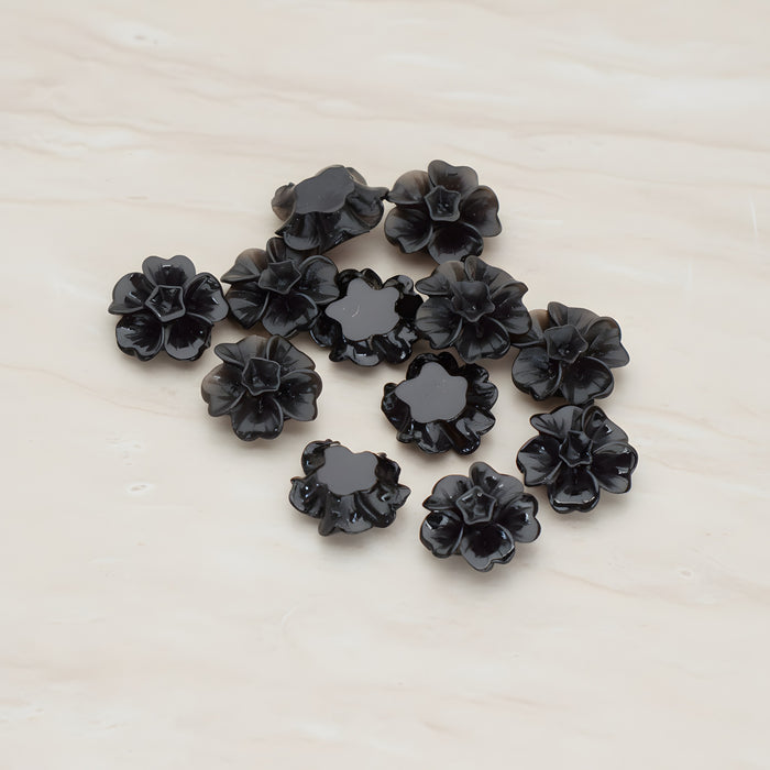 Chrysanthemum Flower Flat Back Cabochon, 6 Pc (CB.138)