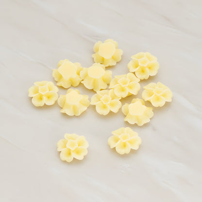 Chrysanthemum Flower Flat Back Cabochon, 6 Pc (CB.138)