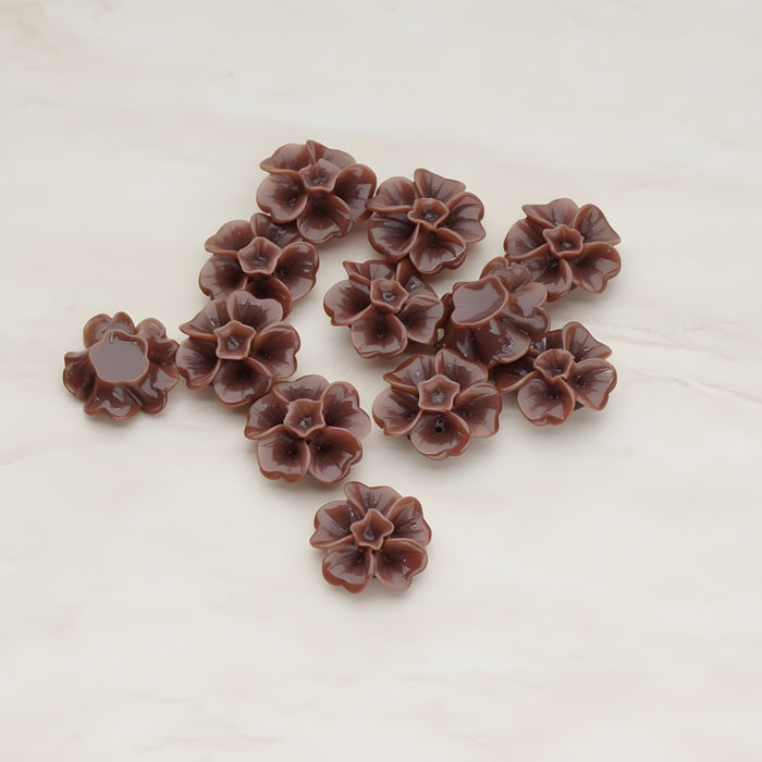 Chrysanthemum Flower Flat Back Cabochon, 6 Pc (CB.138)