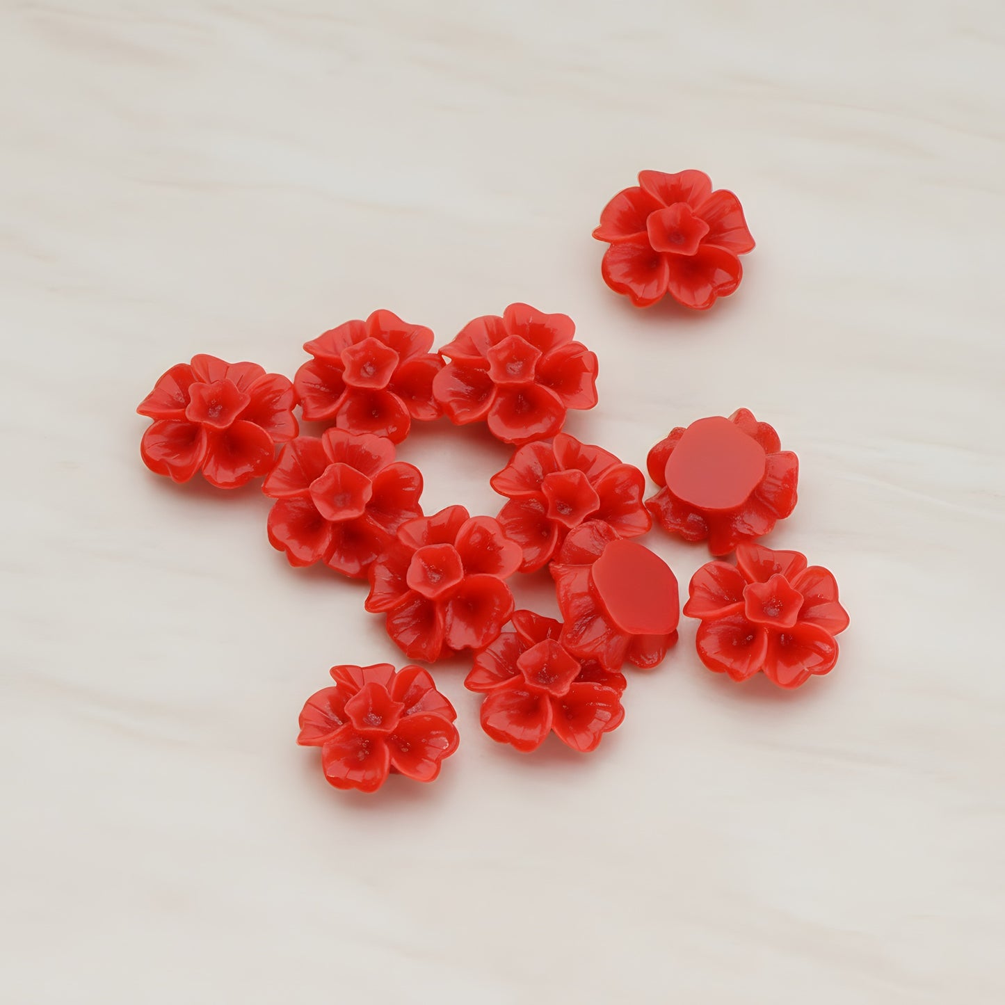 Chrysanthemum Flower Flat Back Cabochon, 6 Pc (CB.138)