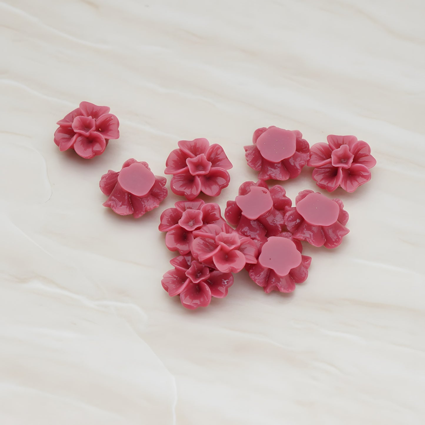 Chrysanthemum Flower Flat Back Cabochon, 6 Pc (CB.138)