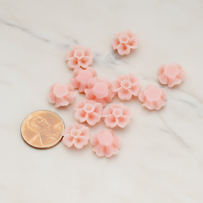 Chrysanthemum Flower Flat Back Cabochon, 6 Pc (CB.138)