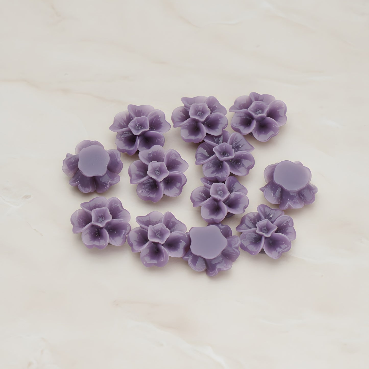 Chrysanthemum Flower Flat Back Cabochon, 6 Pc (CB.138)