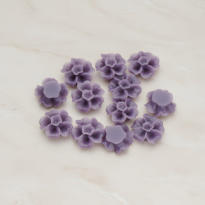 Chrysanthemum Flower Flat Back Cabochon, 6 Pc (CB.138)