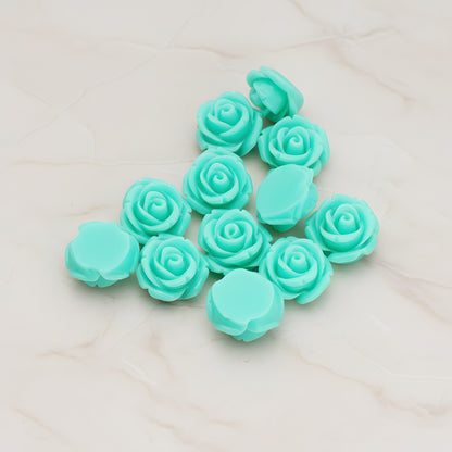 Curved Petal Rose Flower Flat Back Cabochon, 6 Pc (CB.141-01)