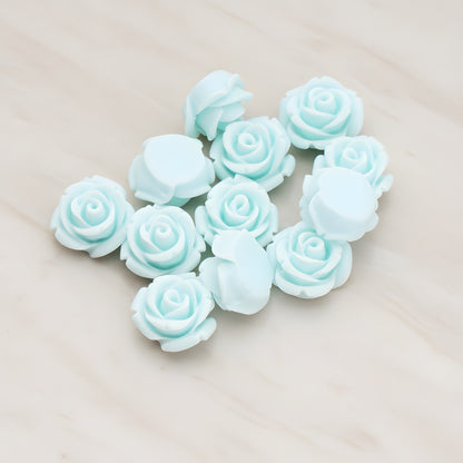 Curved Petal Rose Flower Flat Back Cabochon, 6 Pc (CB.141-01)