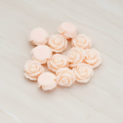 Curved Petal Rose Flower Flat Back Cabochon, 6 Pc (CB.141-01)