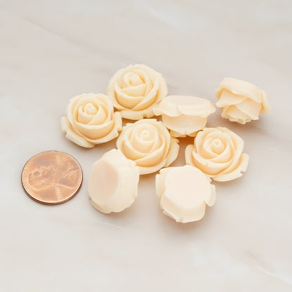 Dolly Rose Flower Flat Back Cabochon, 4 Pc (CB.147)