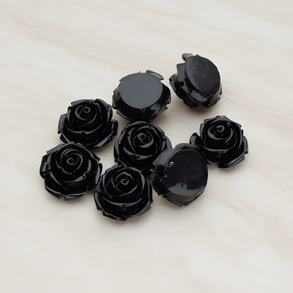 Dolly Rose Flower Flat Back Cabochon, 4 Pc (CB.147)