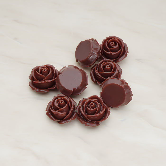 Dolly Rose Flower Flat Back Cabochon, 4 Pc (CB.147)