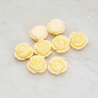 Dolly Rose Flower Flat Back Cabochon, 4 Pc (CB.147)