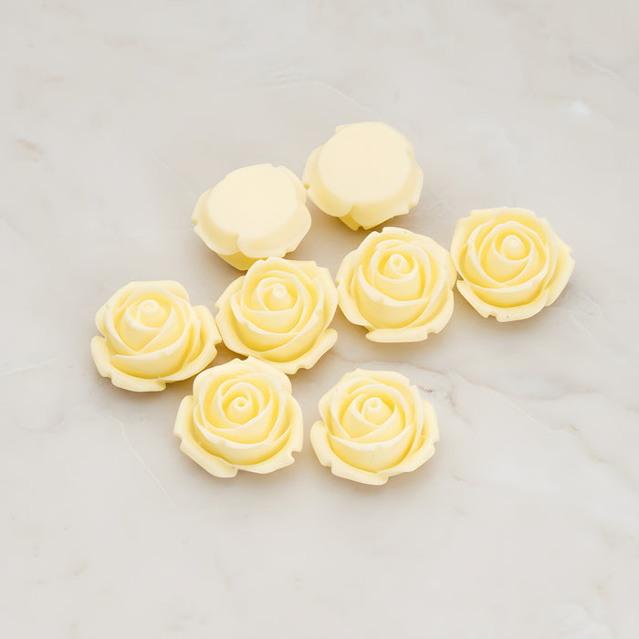 Dolly Rose Flower Flat Back Cabochon, 4 Pc (CB.147)