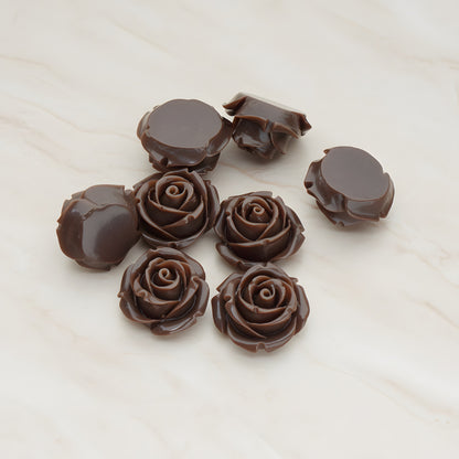 Dolly Rose Flower Flat Back Cabochon, 4 Pc (CB.147)